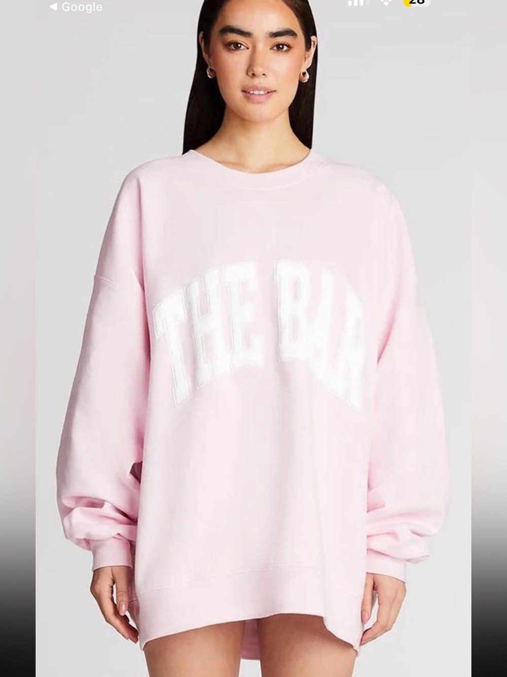 Like New Women’s The Bar Blush Pink Varsity Sweatshirt size XL